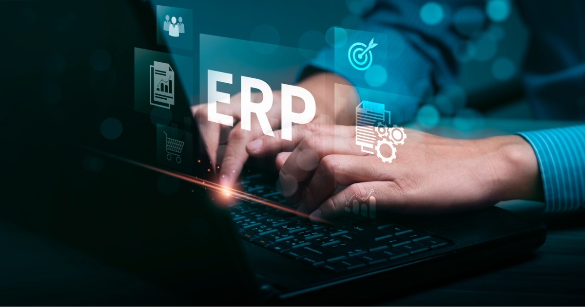 Person using a laptop symbolizing successful ERP and ecommerce integration for distributers and manufacturers