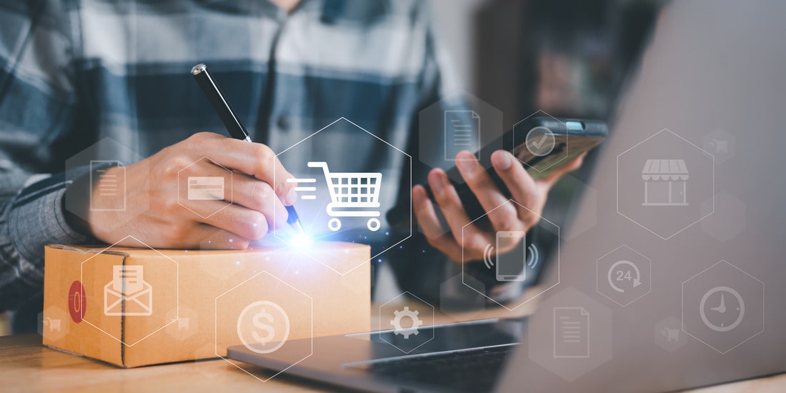 How to Choose the Right B2B Ecommerce Platform Businessman using smartphone and laptop to choose b2b ecommerce platform for digital business operations