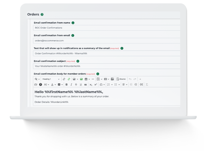 ROC Commerce Email Capabilities