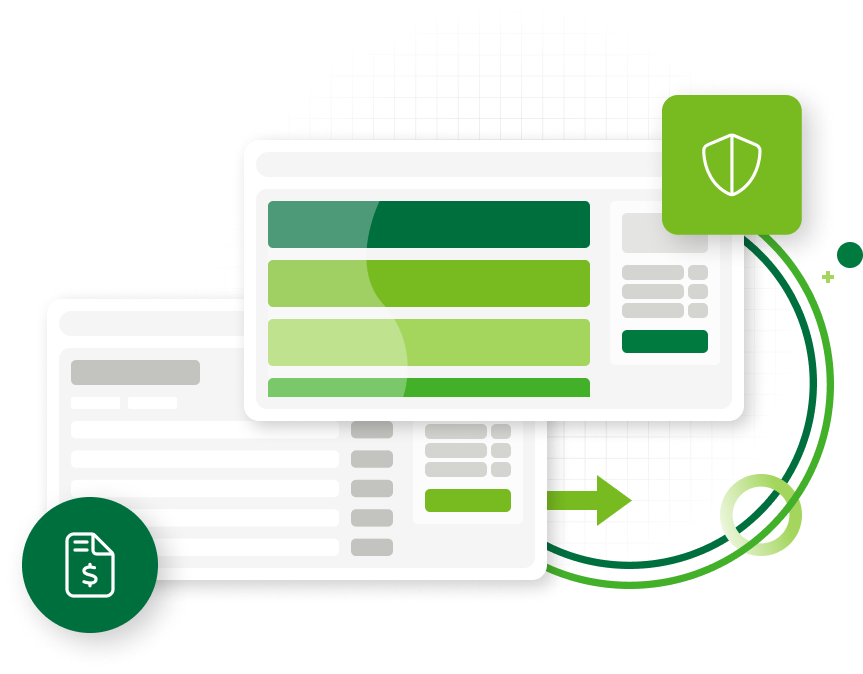 Illustration of secure online transactions with payment processing and data protection, signifying B2B ecommerce integration